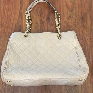 Michael Michael Kors blush, pink quilted handbag, shoulder bag with gold chain s